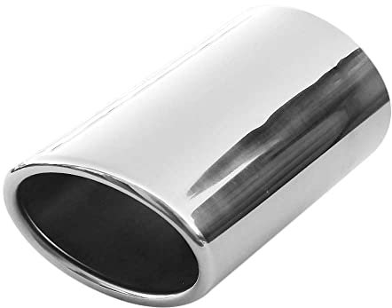 Auspuffblende Endrohr Endstuck Auspuff Blende Schalldampf Sportauspuff Universell Schalldampf Sport Tuning Optik Edelstahl Rund bis 65mm Chrom AutoHobby