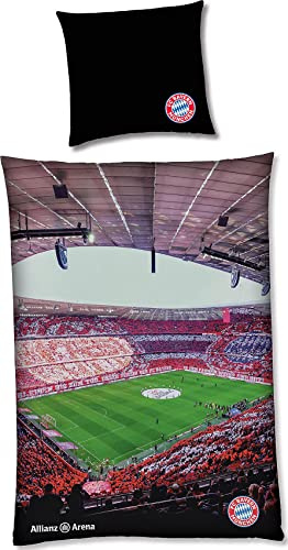 FC Bayern München Bettwäsche Allianz Arena I 135x200cm I Mehrfarbig I Fußballstadion
