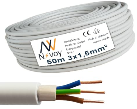 NYM-J 3x1,5 mm² 50m Mantelleitung Installationskabel Stromkabel nach DIN VDE 0250 M04