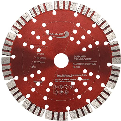 PRODIAMANT PRO12 Turbo diamantslipskiva 180 mm x 22,23 mm – segmenthöjd 12 mm, för betong och byggmaterial, för vinkelslip