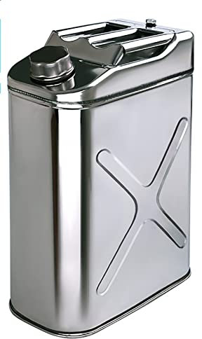 Yimihua 304 Rostfreier Stahl Benzinkanister aus Metall 5L-20 Liter Benzin Kanister Kraftstoffkanister Tragegriff Träger zur Lagerung von Kraftstoff Benzin Diesel Öl Motorrad Tank(Size:20L)