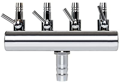 hifrom Aquarium Luftverteiler Edelstahl Luftregelventil Luftheber Filter Wird Zur Sauerstoffversorgung in Aquarien für 4/8mm Schlauch Luftpumpe, Aquakultur und Anderen Bereichen Fischkiste (4 Wege)