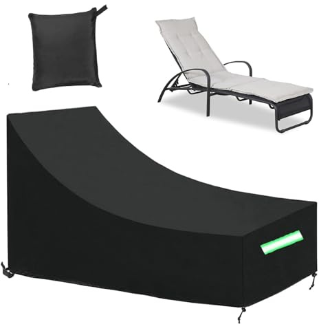 Rouzin Abdeckung Gartenliege, Schutzhülle für Sonnenliege Wasserdicht, 200 x75 x40 /70cm, 210D Oxford Abdeckhauben für Liegen Winddicht UV-Beständige, Abdeckplane Liegestuhl
