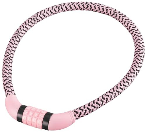 PUKY LOCKSTAR Kabelschloss Retro Rose | Flexibles 70cm Stahlkabel | Individueller 4-stelliger Zahlencode | Diebstahlschutz | Sicher & Stilvoll | Robust & Langlebig | Kinderfreundlich | Fahrradzubehör