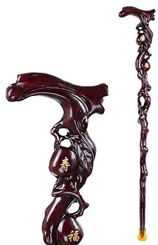 UsmAsk Béquilles pour Personnes âgées en Bois Massif, bâton en Bois de séquoia, Cadeau d'anniversaire pour Personnes âgées, Pratique (Couleur : Rouge foncé, Taille : E) Aspirez à (Rouge foncé A)