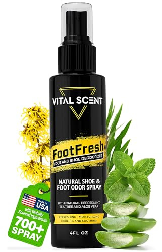 Industrial Heavy Duty Foot Odor Spray for Shoes and Feet - Extra Strength Shoe Deodorizer - Mint Foot Spray for Smelly Feet with Witch Hazel and Tea Tree Oil - Long Lasting Shoe Deodorizer