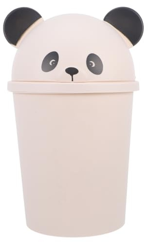 Alipis Mülleimer Cartoonförmiger Niedlicher 12l Panda mit Deckel Kunststoff Großer Abfalleimer mit Geruchsschutz Müllbehälter für Küche und Outdoor für Zuhause