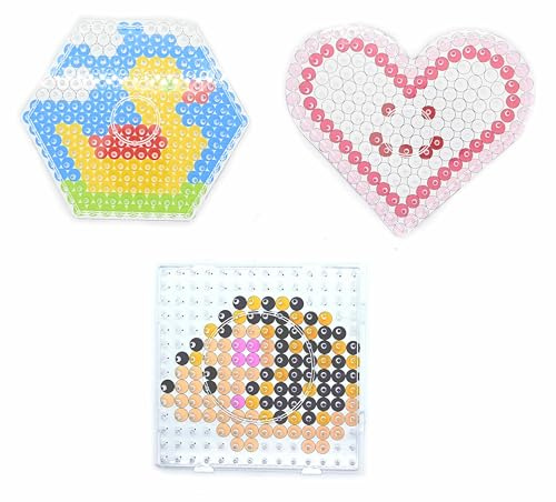 3 Max XL 10mm Bügelperlen Stiftplattenset Grundformen mit Papiervorlagen (3 Maxi XL Siftplatten Grundformen) Happy Price Toys. (Kompatibel mit allen Max Bügelperlen.)