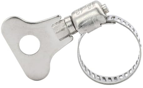 WUSHADEHANS Hose Clips， 10pcs Key Type Hose Clamp Stainless Steel Strap Clamp 6-63mm Adjustable Hose Clip Worm Gear Pipe Clamps Dryer Vent Clamp(21-38 mm)