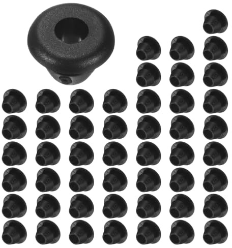 M METERXITY 50-Pack Cable Railing Rubber Grommets, 6mm Drill Hole 4mm ID Eyelet Ring Gasket for Wiring, Wire Cable, Automotive, Metal Cable Railing Post, Car Grommet [Black]