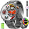 mingwear Reloj Inteligente Hombre Pantalla HD AMOLED 1.75 Batería 730mAh Larga Duración, Linterna LED, Compatible Android iOS, Contestar Llamadas Bluetooth, Monitor de Actividad Fitness
