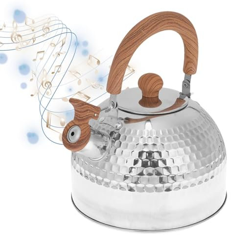 Whistle Herd - Teiera a fischio, grandi elementi alimentari in acciaio inox con grande | Bollitore ergonomico per di grande capacità