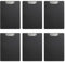 Support Feuille A4 - Porte Bloc - Planchettes À Pince Et Porte-Formulaires, 6 Pièces,Matériau PP Résistant, Pince Métallique Antidérapante, Idéal Pour Bureau, École Et Maison (A4) (Noir)