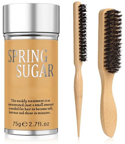 Hair Wax Stick & Boar Bristle Hair Brush – Edge Control & Flyaway Tamer Slick Back Hair Brush for Women Men Kids, Suitable for All Hair Types, Sleek Styles, Ponytails, Buns & Baby Hairs