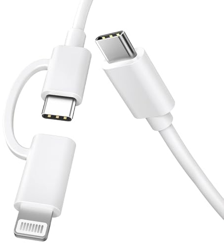 Quntis 2Pcs Câble Lightning 2m, 2 En 1 Chargeur Rapide USB C vers USB C | Charge Rapide, Compatible avec iPhone 14 13 12 11 Se XR 8 Plus iPad Pro iPad Air, Fil Universel Cordon Type C