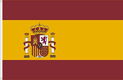 SUPERBANDERA DE ESPAÑA CON ESCUDO XL. RASO PREMIUM. TAMAÑO GIGANTE XL 250X150 CM