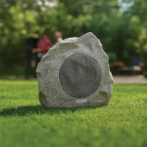 Eagle Altoparlante da giardino resistente alle intemperie, linea 100 V per esterni, con configurazione full-range o coassiale, opzioni di alimentazione 15 W, design Natural Rock