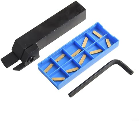 Yuanpgky 10 inserti in carburo MGMN200 con MGEHR2020-2 da 20 mm per troncatura CNC portautensili per scanalatura di tornio, utensili da taglio in acciaio legato per tornitura di metallo e legno, 125