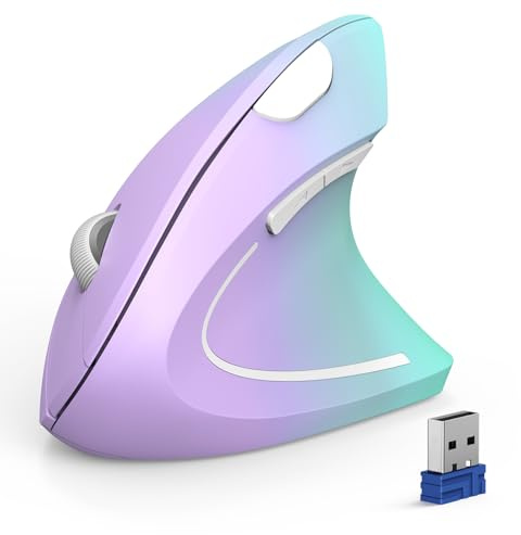 TECKNET Ergonomische Maus, Kabellose Bluetooth Vertikale Maus(BT 5.0+BT 3.0+2.4G), 6 Einstellstufen bis 4800 DPI, Optisch Leise Wireless Mouse für Laptop/PC/Mac/Tablet/iPad(Win/Android/iOS), 6 Tasten