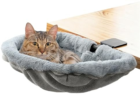 Katzenbett Für Den Schreibtisch | Weicher Abnehmbarer Waschbarer Plüschsitz | Schreibtisch Katzenbett - Für Kätzchen Innenbereich Außenbereich Wand Stuhl Tisch Sofa