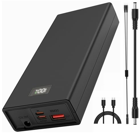 Power Bank 20000mah avec Sortie DC 12V | Charge Rapide PD 30W QC 18W | pour Ordinateur Portable, Équipement 12V et Veste Chauffante | Fonction UPS