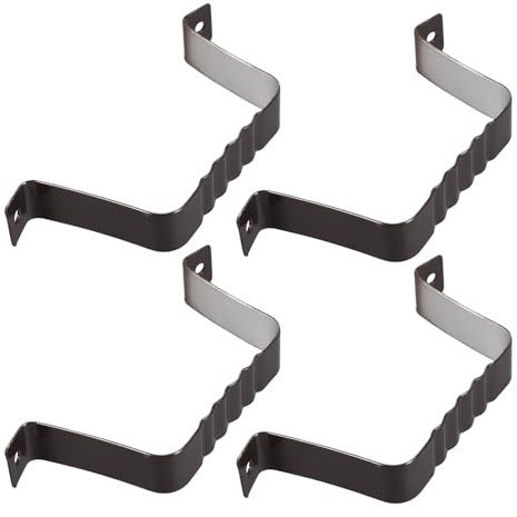 HAMPPLIES Lot de 4 Colliers de Fixation en Aluminium pour Gouttière 80x100 Mm Clips de de Gouttière Résistants aux Intempéries Support Métallique pour Tuyaux D'eau