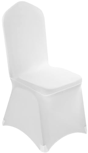 LUMENOX 100Pcs Chair Covers Wedding Polyester Spandex Stretch Removable Washable Slipcovers Chair Covers for Wedding Banquet Celebration Dining Party