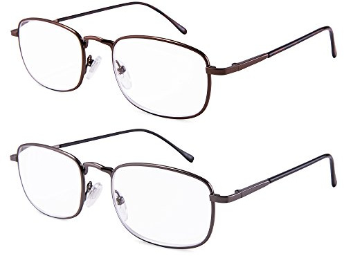 EYEGUARD High Magnification Power 2 Pairs Spring Hinge Reading Glasses Ultra Clear Men & Women Reader(+4.50+5.00 +5.50+6.00)