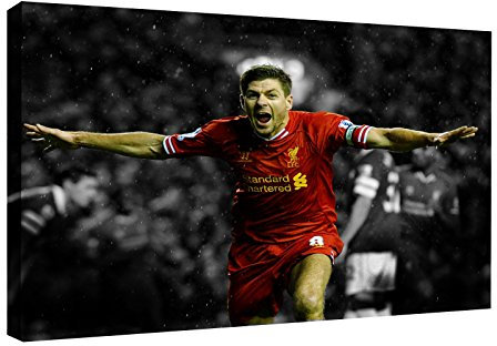 Leinwand (9 Größen in) Steven Gerrard Liverpool FC Art Wand Leinwanddruck Photo/Foto/Bild/Geschenk, 91 x 60cm/36 x 24inch