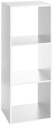 5 five simply smart 5five - Étagère Colonne Mix'N'Modul Blanche - 3 Cases, L 34,5 x P 32 x H 100,5 cm - Meuble de Rangement pour Salon, Chambre, Bureau