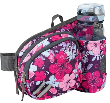 Waterfly Sac Banane Homme et Femme Sacoche Banane de Sport Ceinture de Course avec Porte Bouteille