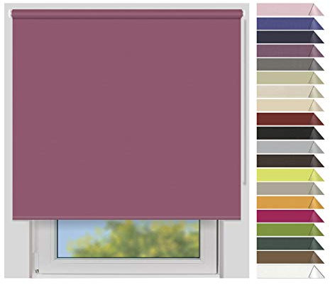 EFIXS Verdunklungsrollo Medium - Rollos nach Maß - 25 mm Rollowelle - Stoffbreite bis 220 cm, Höhe bis 240 cm - Hier: bis 180 cm x 150 cm (BxH) - Flieder (7901) - mit & ohne Bohren