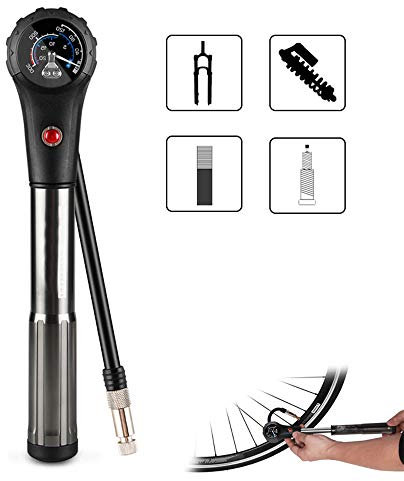 Pompe Combo Biciclette, Pneumatici Shock Forcella 360 Ruota Tubo Bike Pompa Ad Alta Pressione Gauge Strada MTB Ciclismo Air Inflator Pompa A Mano della Bicicletta