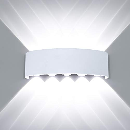 HAWEE 10W Modern Wandlampe LED Wandleuchte Up Down LED Wandbeleuchtung | Innen Außen, Aluminium, Wasserdicht IP65, für Badezimmer Treppen Veranda Flur Schlafzimmer Korridor Wohnzimmer