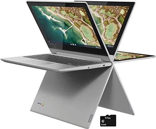 2021 Lenovo Chromebook Flex 11 2-in-1 Convertible Laptop, 11.6-Inch HD Touch Screen, MediaTek MT8173C Quad-Core Processor, 4GB RAM, 32GB eMMC, Webcam, USB Type C, Chrome OS, TiTac Accessory