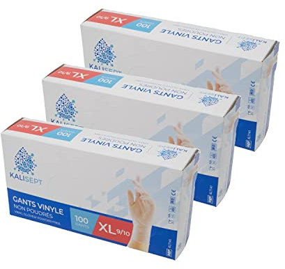 Kalisept INTCO - Hochwertige medizinische und industrielle Vinylhandschuhe - puderfrei - Größe XL