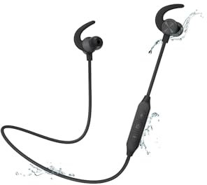 Motorola Sound Moto SP105 - Auricolari in-ear senza fili, 8 ore di autonomia, impermeabile IPX5, design magnetico senza grovigli, funzione vivavoce, colore: Nero