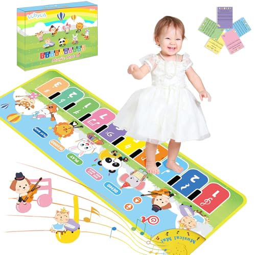 Lobyoh Baby Musikmatte Klaviermatte mit 8 Musikinstrumente, Keyboard Kinder Tanzmatte, Spielzeug Geschenk für Kleinkinder Jungen Mädchen