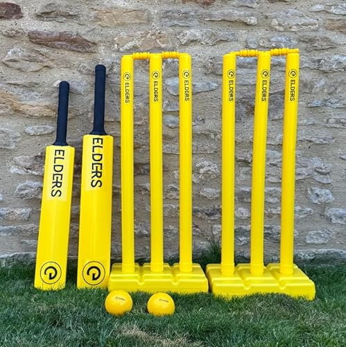 Elders Kwik Cricket Double Set | 2 x Cricket Bats: 1x Size 5 & 1x Size 3 | 2 x Wind Balls | 2 x Stumps & Bails | 1 x Holdall