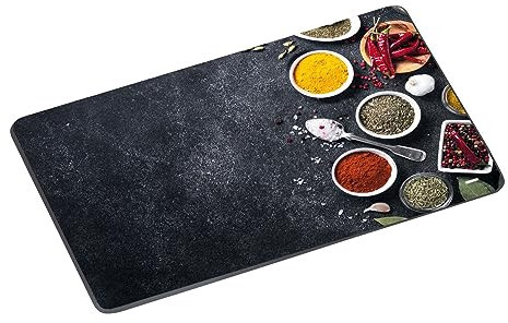 Kesper 36462 Planche à découper en verre Motif Spices 38 x 28,5 cm