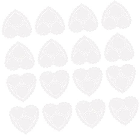 Hoement 200blätter Herzform Spitzenpapier Doilies Hohlraum Verpackungspapier Für Kuchen Und Desserts Öl-absorbierende Wiederverwendbar-pad Für Feiern Und Hochzeiten