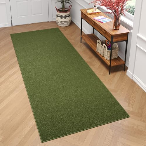 TAPISO Mono Läufer Teppich Kurzflor Indoor Outdoor UV-beständig Grün Einfarbig Wohnzimmer Schlafzimmer Kinderzimmer Modern Design ÖKO-TEX 100 x 100 cm