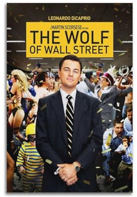 VZRSQZK Poster décoratif sur toile du film Le loup de Wall Street - Poster et image d'art moderne pour chambre à coucher - 20 x 30 cm