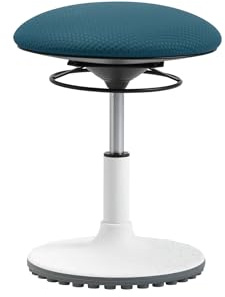 TOPSTAR Living Chair Move Kids höhenverstellbarer Kinderhocker mit drehbarem Sitz, Sitzhöhe von 39-47 cm, 3D Stoff Petrol