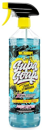 WOSHUP! SupaSoap Fahrradreiniger 1000 ml Xtra Skin Schutzfilm Premium Bike Cleaner für Fahrräder und E-Bikes Reinigungsspray Biologisch Abbaubar Fahrradreiniger (1 Liter Fresh Cotton)