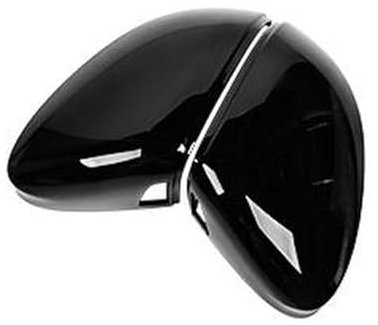 QTIPY Spiegelkappen Seitenspiegel Abdeckungen Für VW Für Golf 8 MK8 2020 2021 Premium Carbon Look Schwarz Und Bright Black Auto Rückspiegel Gehäuseabdeckung (Color : with Side Assist-2)
