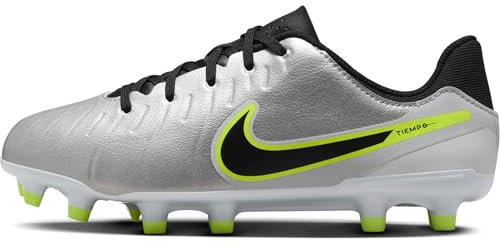 Nike Legend 10 Academy FG/MG, Zapatillas, Metallic Silver/Black-Volt, 36 EU