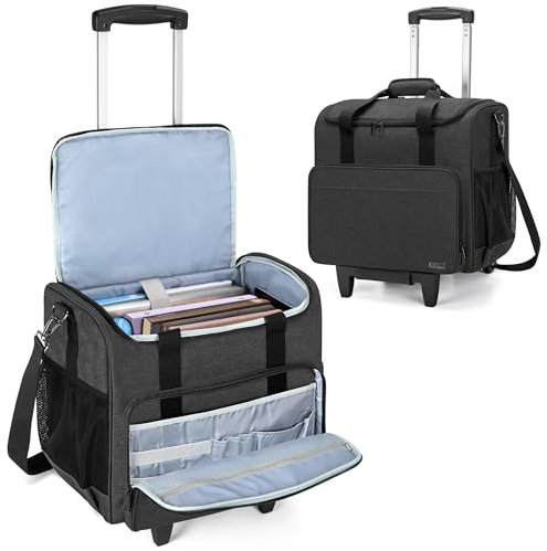 Trunab Sac à roulettes pour Enseignant avec Fond Rembourré et Chariot Amovible, Sac pour Enseignants avec Poches Rembourrées pour Garder Ordinateur Portable de 15,6