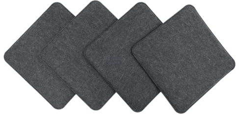CB Home & Style Filz Sitzkissen Stuhlkissen Polster Auflage Kissen 4er Pack rund oder eckig (Dunkelgrau, Eckig - 35x35cm)