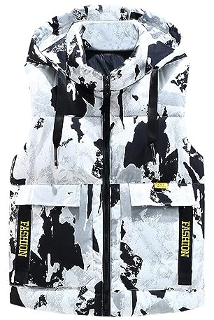 gilet da lavoro uomo, Gilet in Piumino Mimetico per Uomo Stile Sportivo e Casual, Giacca Militare Uomo Smanicato da Lavoro, Gilet Imbottito Uomo con Cappuccio, Taglie Forti, Comfort e Funzionalità